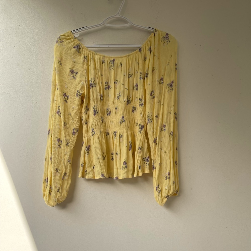 Hippie Rose Yellow Floral Blouse